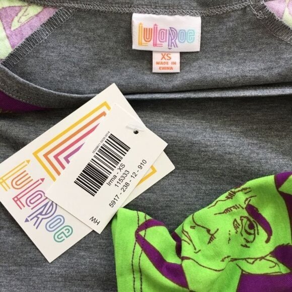 LuLaRoe Irma Vampire Tunic Top XS - Picture 4 of 5